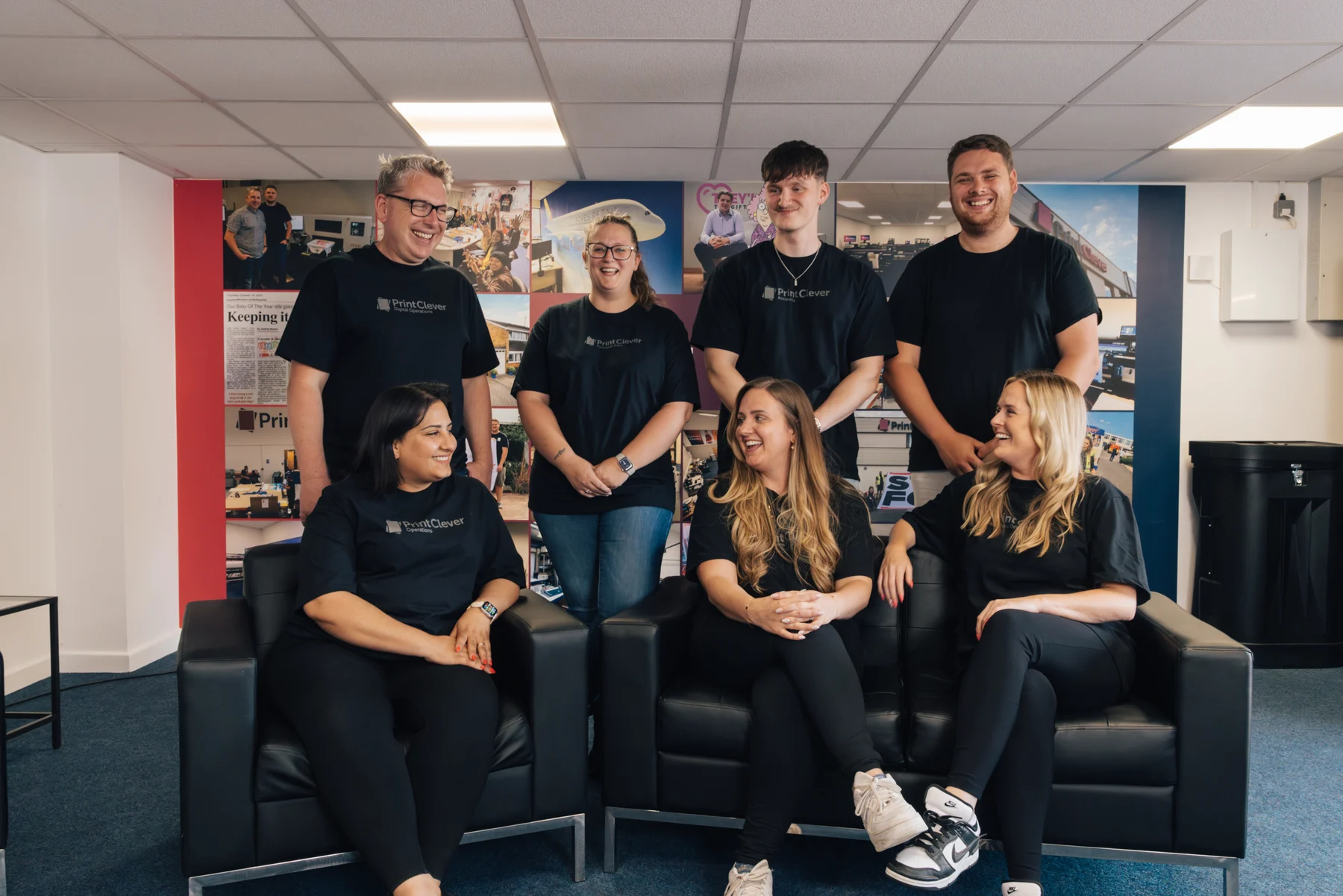 Members of the Print Clever team working together